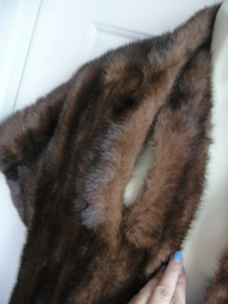 Mink Fur Stole Cape Wrap Vnt Removable TailsL luxury Bridal Old Hollywood glam 6