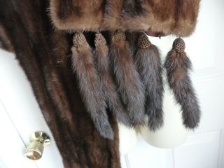 Mink Fur Stole Cape Wrap Vnt Removable TailsL luxury Bridal Old Hollywood glam 7