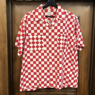 Vintage 1950’s Checkerboard Hot Rod Pattern Cotton Rockabilly Shirt - Large