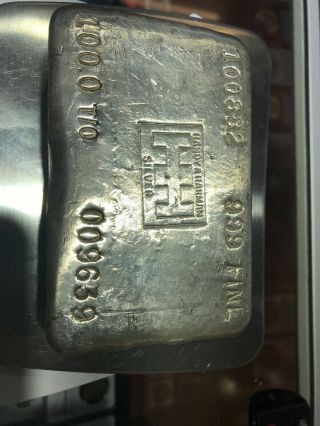 Vintage 100 Oz Silver Bar H H Handy & Harman 999 Pure Serial Numbered Art