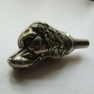 Rare Antique Solid Silver Dog Bottle Stopper Breweriana 1902 Crisford & Norris