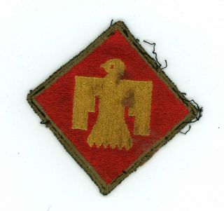 Ww2 Wwii Us Army 45th Infantry Division Patch (heavy Cotton Back) Patch Ssi Od B