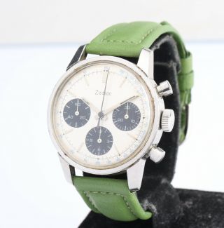 Vintage Zodiac Rare Le Loche Panda Dial Cal.  72 Chronograph Wristwatch 5