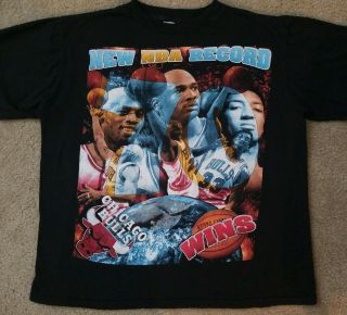 Vintage 90 ' s Chicago Bulls T - Shirt Rare Rap Tee Bootleg Jordan Pippen Rodman 2
