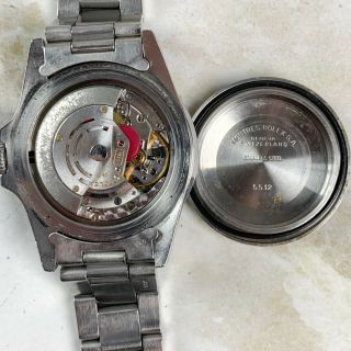 Vintage Rolex Submariner Dive Wristwatch Ref.  5513 Gloss Dial 1980s NR 10