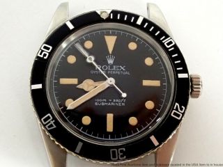 Vintage 1959 Rolex Submariner 5508 Mens Steel Watch 1530 Caliber 25j