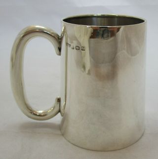 Good Antique George V Sterling Silver Half Pint Mug,  1923,  185 Grams