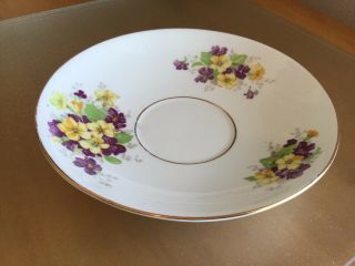 OLD ROYAL Bone China Cup & Saucer Set Yellow Purple Flowers Floral ENGLAND 3