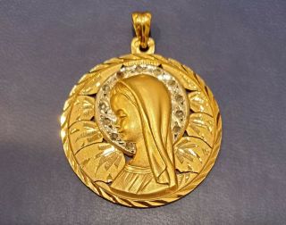 Antique Pendant With Virgin.  Gold 18k