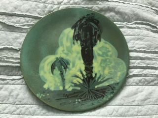Vintage Catalina Pottery Plate " Trees " 11 1/4 " In Diameter In