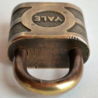 Vintage U.  S.  Forest Service Padlock - Yale Brass Lock No Key Well 4