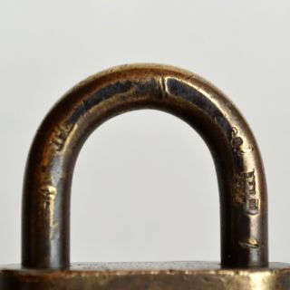 Vintage U.  S.  Forest Service Padlock - Yale Brass Lock No Key Well 6