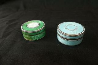 Silver Enamelled Pill Boxes With French Hallmarks