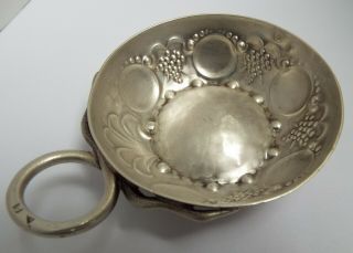 Quality Large Antique French C.  1890 Solid Silver Wine Taster Tastevin