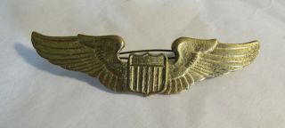 Us Army Air Force Brass Wings Cap Badge Vintage Military Insignia Wwii Possible