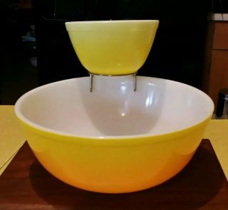Htf Pyrex Pineapple Party Chip And Dip Set Yellow Orange Bowl,  Vintage Promo