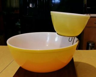 HTF Pyrex Pineapple Party Chip and Dip Set Yellow Orange Bowl,  Vintage Promo 2