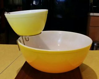 HTF Pyrex Pineapple Party Chip and Dip Set Yellow Orange Bowl,  Vintage Promo 4