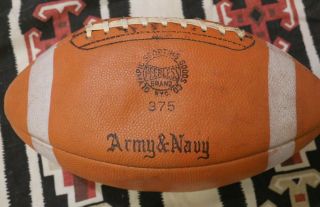 40s 50s Vintage Leather Football Army & Navy Peerless Brand Cowhide Olympic Good
