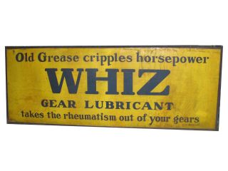 Rare Huge 8ft 1930s Whiz Automobile Gear Lubricant Grease Sign 3 