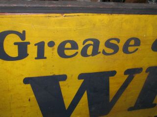 RARE HUGE 8ft 1930s WHIZ Automobile Gear Lubricant Grease Sign 3 ' x 8 ' 6