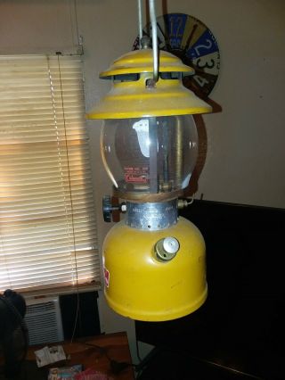 vintage golden rod yellow coleman lantern 2