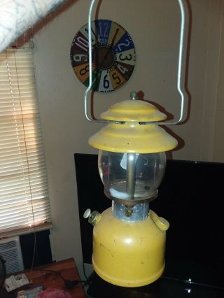 vintage golden rod yellow coleman lantern 3