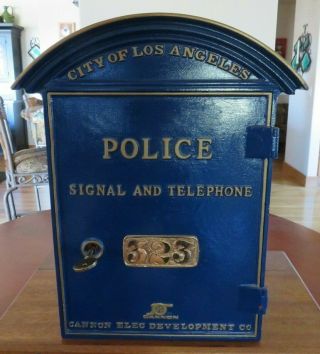 Rare Cannon Los Angeles Police Department Call Signal Box For Gamewell