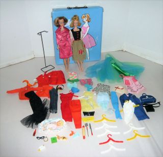 Vtg.  American Girl Barbie,  & Midge Dolls W/clothes & Case