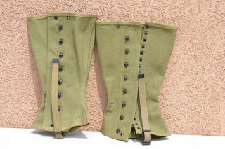 Us Army Ww2 M1938 Leggings Size 3r Dated 1943 Ww2 Military Boots Covers