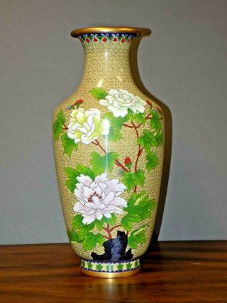 Exquisite 15 " Vintage Chinese Cloisonne Vase - Japanese Asian Oriental Porcelain