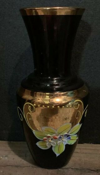 Vintage Japanese Hand Painted Vase - 6 Inches Tall - 
