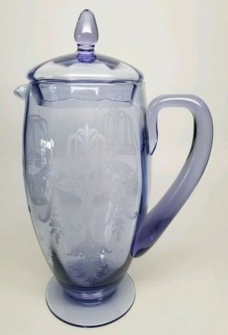 Tiffin Fontaine Twilight Twilite Alexandrite 11 - 5/8 " Pitcher 56oz Rare 1920s