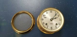 Vintage Chelsea Ship ' s Bell Clock Boston,  runs Well 7