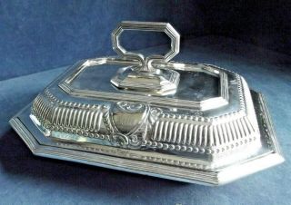 Large & Heavy 12 " Silver Plated Serving Dish With Liners C1890