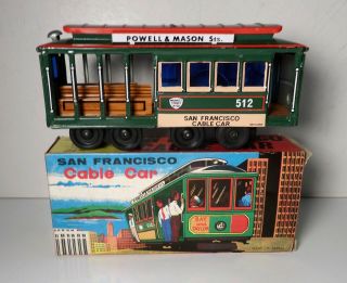 Vintage Tin Friction Powell & Mason St.  San Francisco Cable / Street Car 512