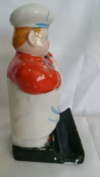 Antique vintage porcelain toothbrush holder 1930s - the baker 3