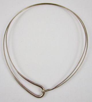 Unique Ed Levin Modernist Sterling Silver Minimalist Collar Necklace