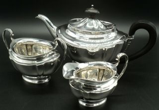 An Antique Solid Silver Bachelor Tea Set By R F Mosley Sheffield 1914 485 G