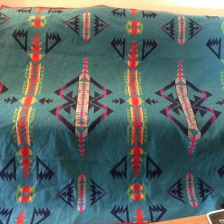 Vintage Beaver State Pendleton Wool Blanket Tribal/Southwest 66 x 76 vivid color 3