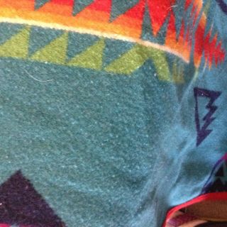 Vintage Beaver State Pendleton Wool Blanket Tribal/Southwest 66 x 76 vivid color 4