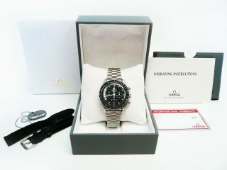 Vintage Omega Speedmaster Professional Moonwatch 3950.  50 1985 Box Card Books