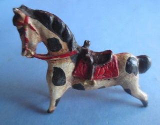 Vintage Painted Horse Toy Miniature Figurine Cold Bronze Lead Iron Uniq