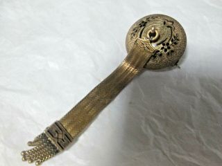 Vintage Victorian 14k Gold Pin Tassel Fob Pendant Taille De Epargne Enamel 3 In