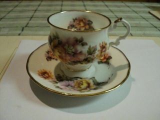 Vintage Elizabethan Staffordshire Cup And Saucer In The Caroline Pattern