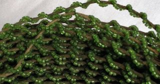 Vintage Ream Of Glass Beading For Making French Beaded Flowers Green Yrds.