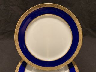 Lenox Lowell Cobalt Blue P67B Salad Plates Gold Encrusted Antique Set of 12 2