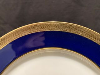 Lenox Lowell Cobalt Blue P67B Salad Plates Gold Encrusted Antique Set of 12 3