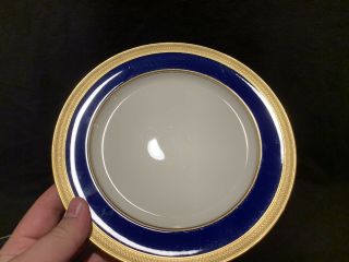 Lenox Lowell Cobalt Blue P67B Salad Plates Gold Encrusted Antique Set of 12 5