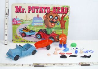 Hasbro Mr.  Potato Head Playset With Car And Boat 1960s Boxed